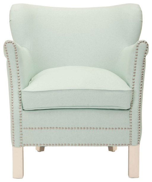 Ann Arm Chair  Silver Nail Heads Robins Egg Blue   Transitional   Armchairs And Accent Chairs   by Rustic Home Furniture Deco  Houzz