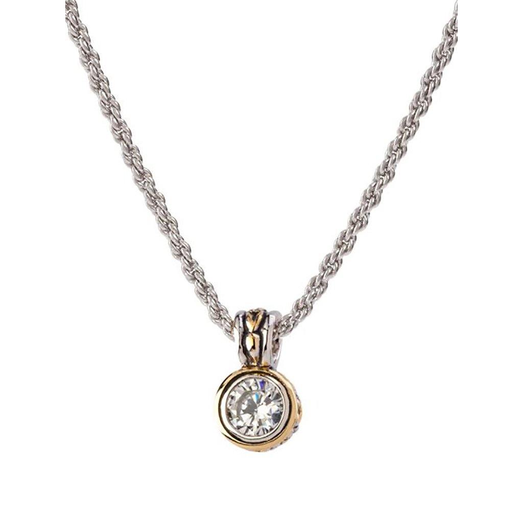 Beijos 7mm Bezel Set Pendant Necklace