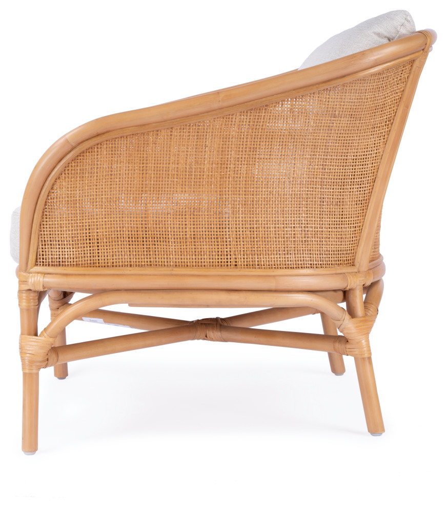 Captiva Rattan Upholstered Accent Chair   Beach Style   Armchairs And Accent Chairs   by Butler Specialty Company  Houzz