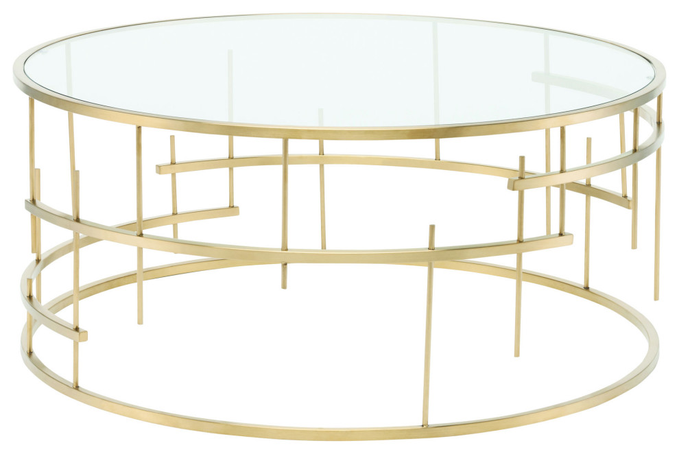 Tiffany Gold Metal Coffee Table   Coffee Tables   by Nuevo  Houzz