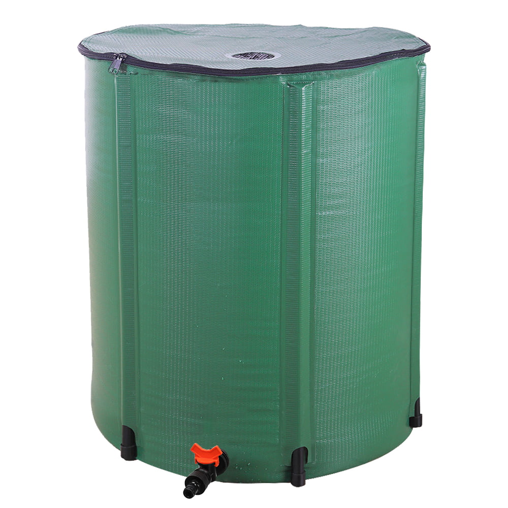 GoDecor 50 Gallon Rain Barrel Outdoor Patio Water Storage Barrel Green