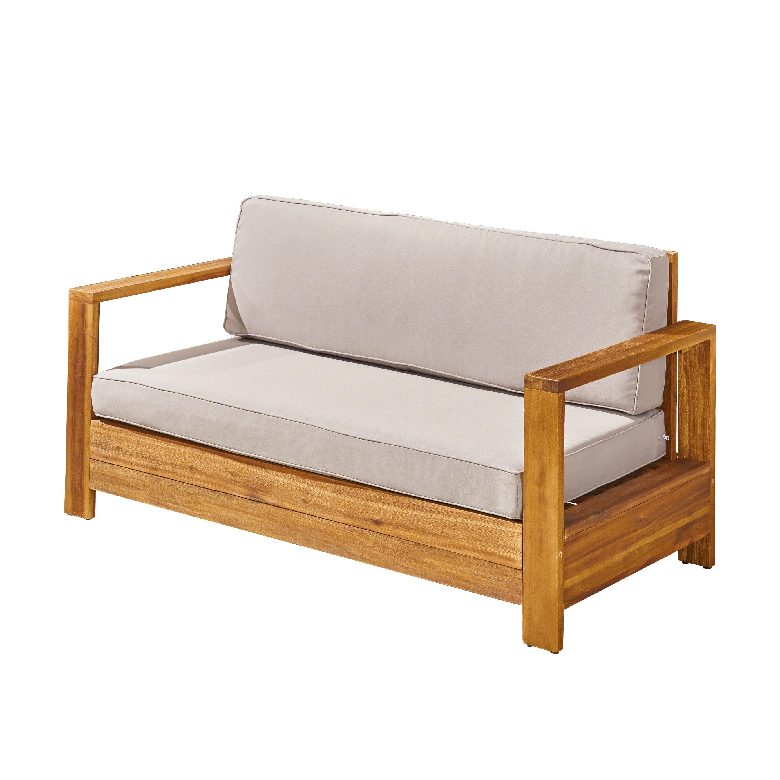 Lily Outdoor Acacia Wood Loveseat