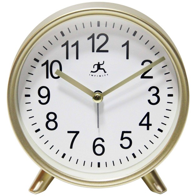 Tabletop Alarm Clock Matte Gold Infinity Instruments