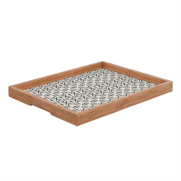 Holli Zollinger Geo Mudcloth Rectangle Bamboo Tray Deny Designs