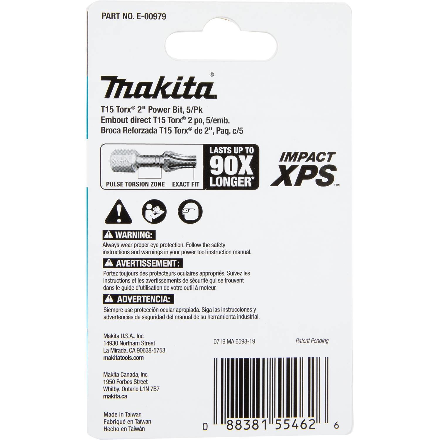 Makita Impact XPS Torx T15 X 2 in. L Power Bit Steel 5 pk