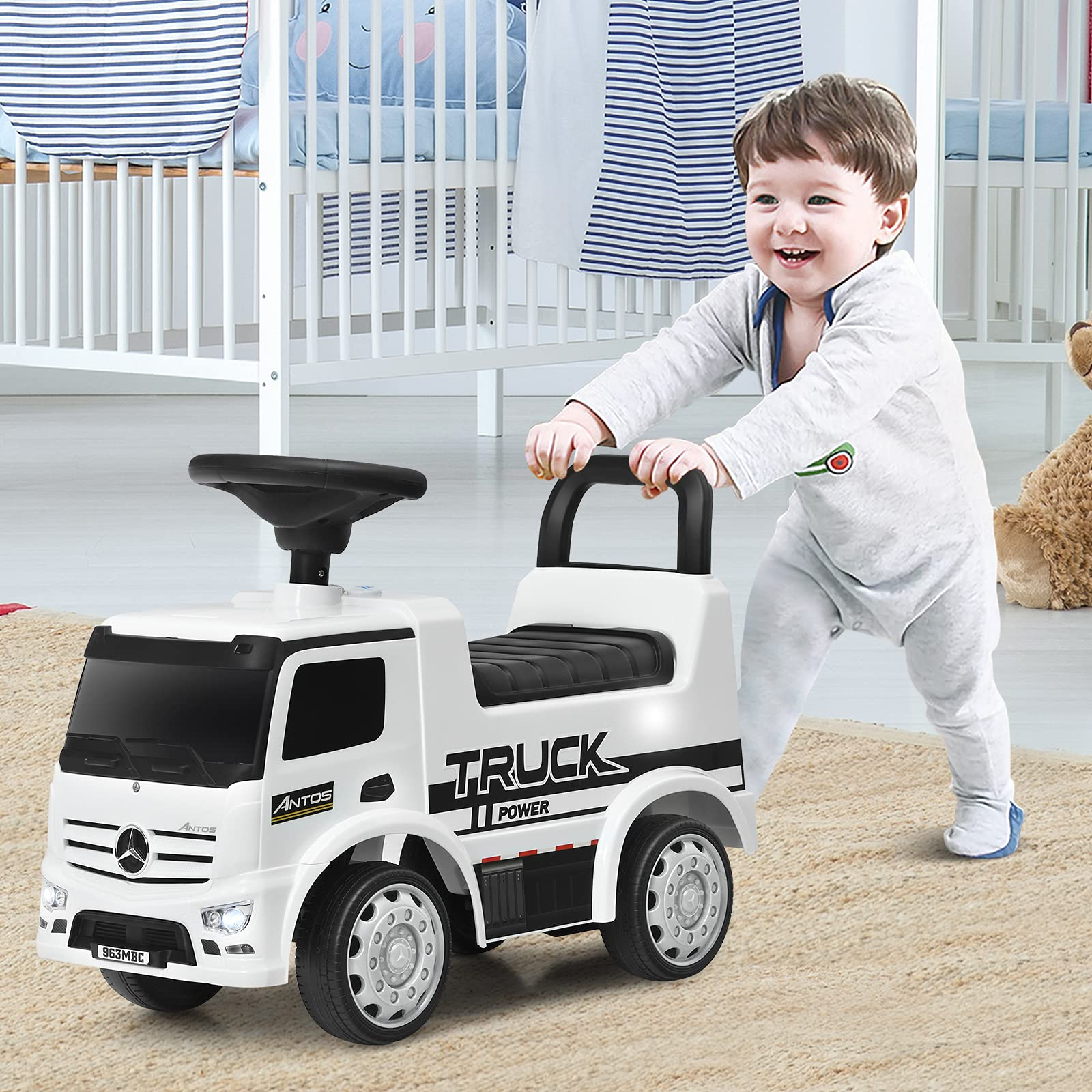 Costzon Ride On Push Car for Toddlers, Licensed Mercedes Benz Sliding Car w/ Steering Wheel