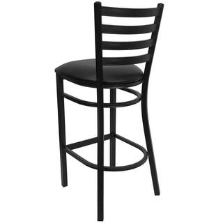 Flash Furniture 30 in. Black Cushioned Metal Bar Stool XUDG697BBARBKV