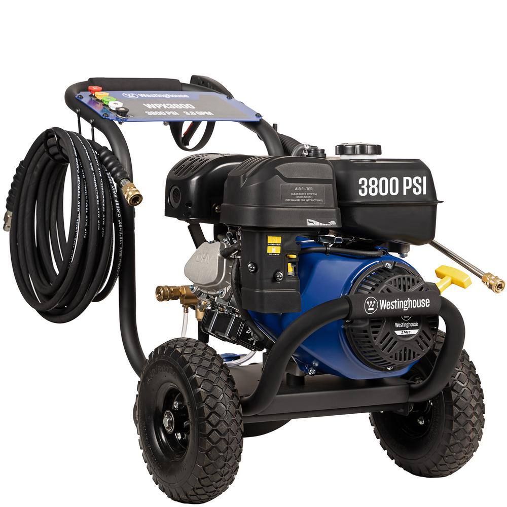 Westinghouse WPX 3800 psi 3.6 GPM 274cc Cold Water Gas Powered Triplex Pump Pressure Washer with 5 Quick Connect Nozzles WPX3800