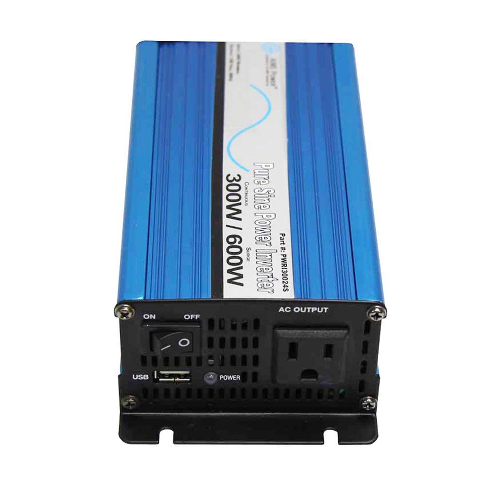 AIMS POWER 300-Watt Pure Sine Inverter 12-Volt DC to 120-Volt AC PWRI30012S