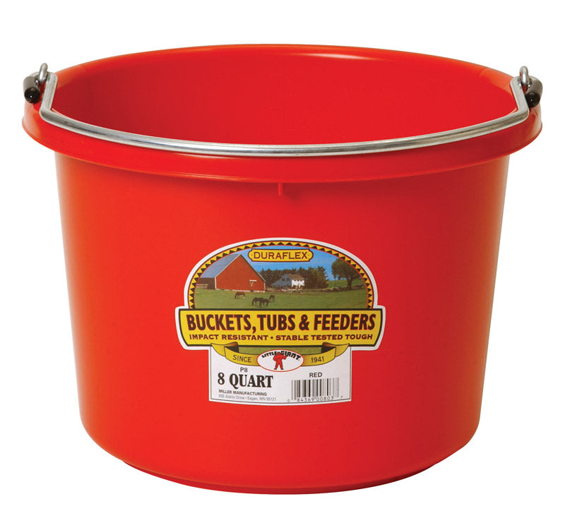 PAIL PLASTIC 8 QUART RED