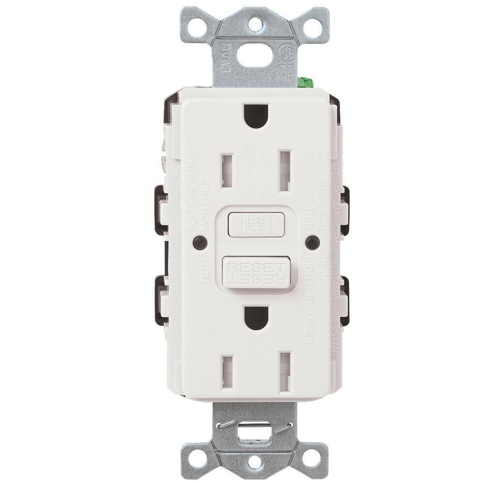 Lutron Claro 15-Amp Tamper Resistant Duplex Receptacle White (CAR-15-GFST-WH) CAR-15-GFST-WH