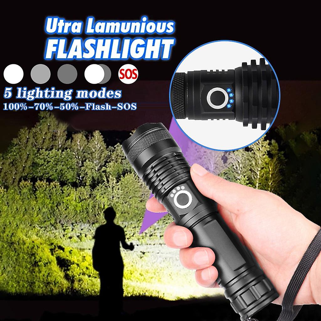 Ultra Bright Xhp50 5 Modes Led Usb Rechargeable Aluminum Alloy Flashlight Torch Bike Accessories