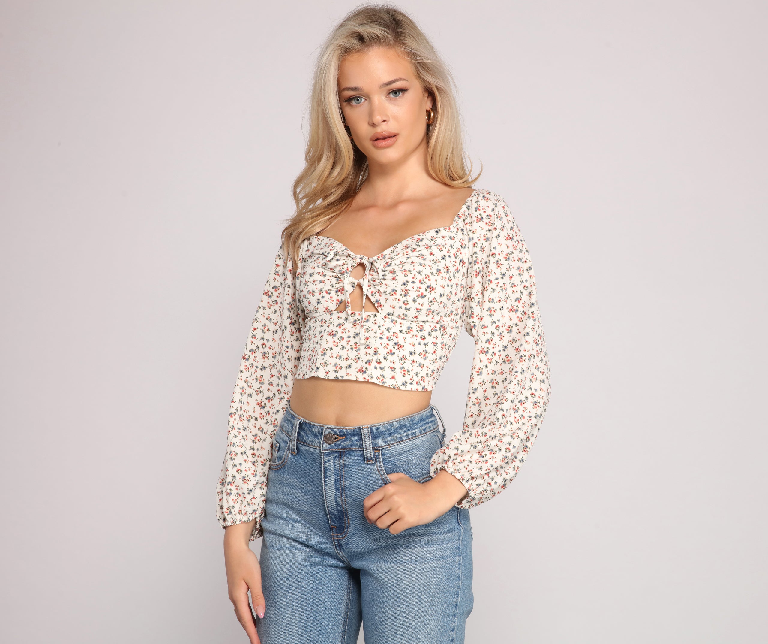 Cover Me In Florals O-Ring Crop Top