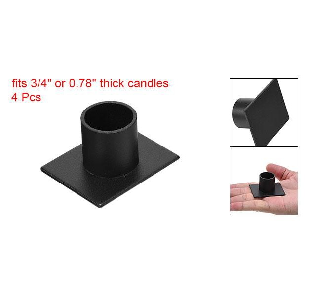 Unique Bargains Decor Party Taper Candle Holders Square Iron Candlestick Black