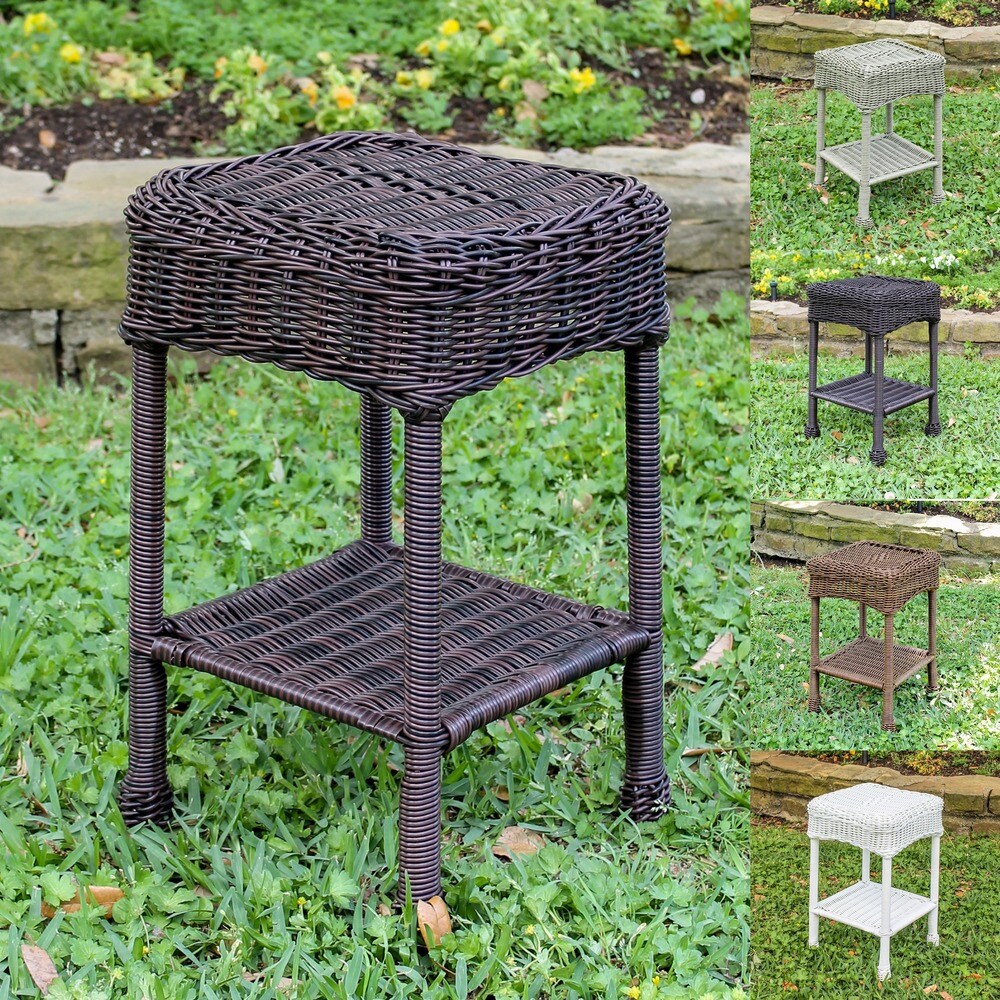 International Caravan Chelsea Resin Wicker Side Table