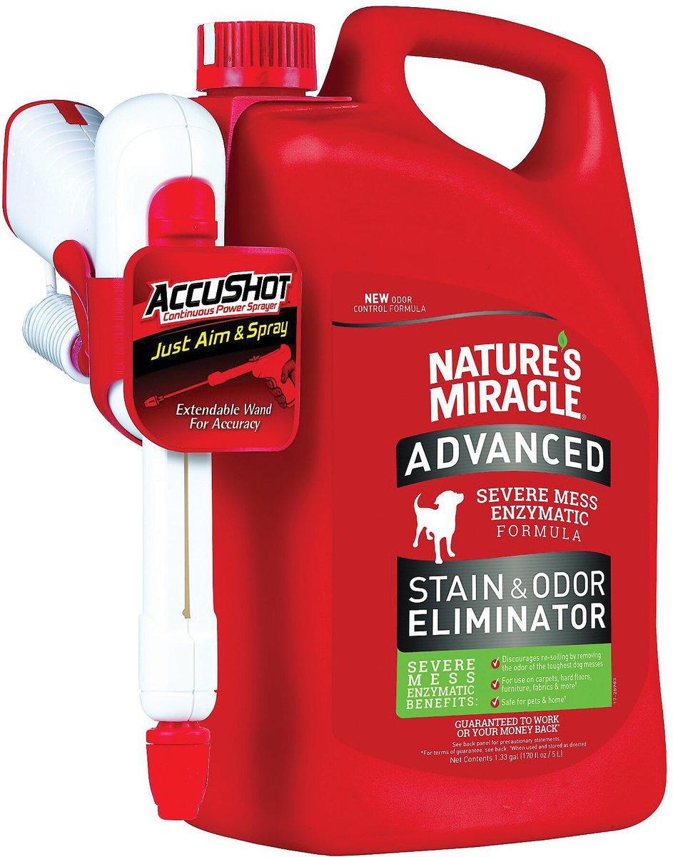 Nature's Miracle Advanced Dog Stain and Odor Remover， Accushot Spray， 1.3-gal bottle