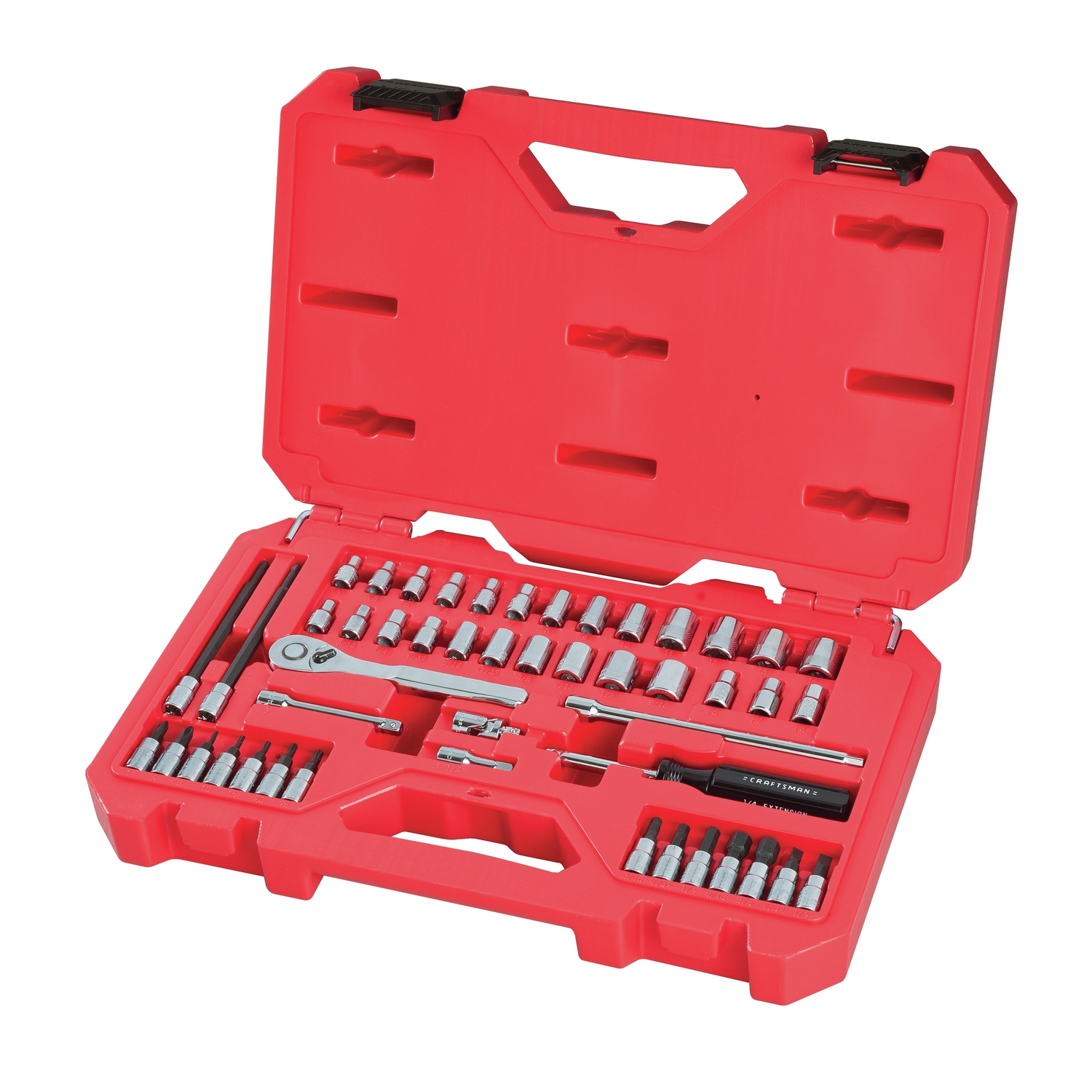 Craftsman 1/4 in. drive Metric and SAE 6 Point Mechanic\u0027s Tool Set 48 pc