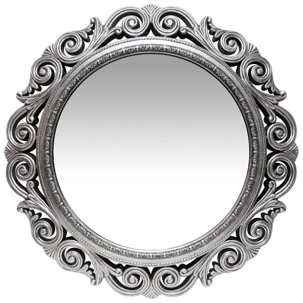 Round Wall Mirror Antique Silver Infinity Instruments