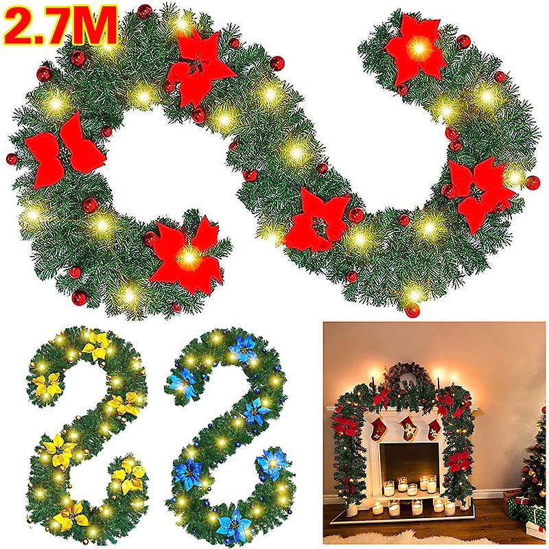 Weihnachtsgirlande 2.7m Beleuchtet Mit Led Lichterkette Girlande Tannengirlande. W12644596