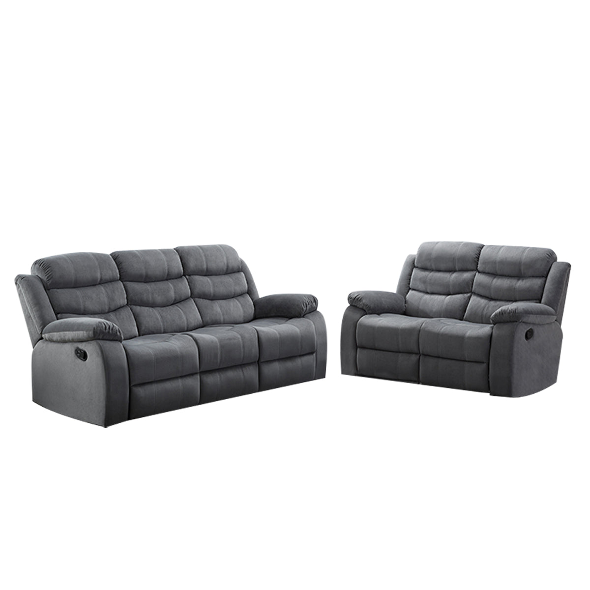 AC Pacific Jim Gray Fabric Reclining Living Room Set