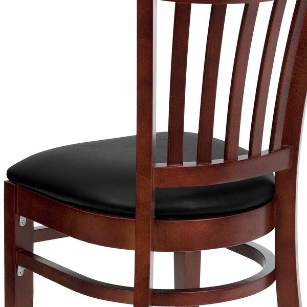 Mahogany Hardwood Slat Back Restaurant Chair - 17.5