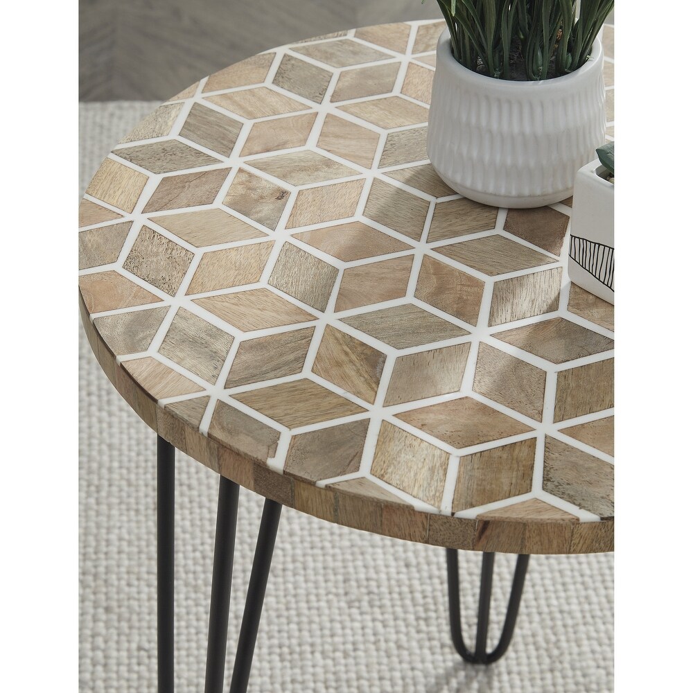 Signature Design by Ashley Drovelett Light Brown/Black Accent Table