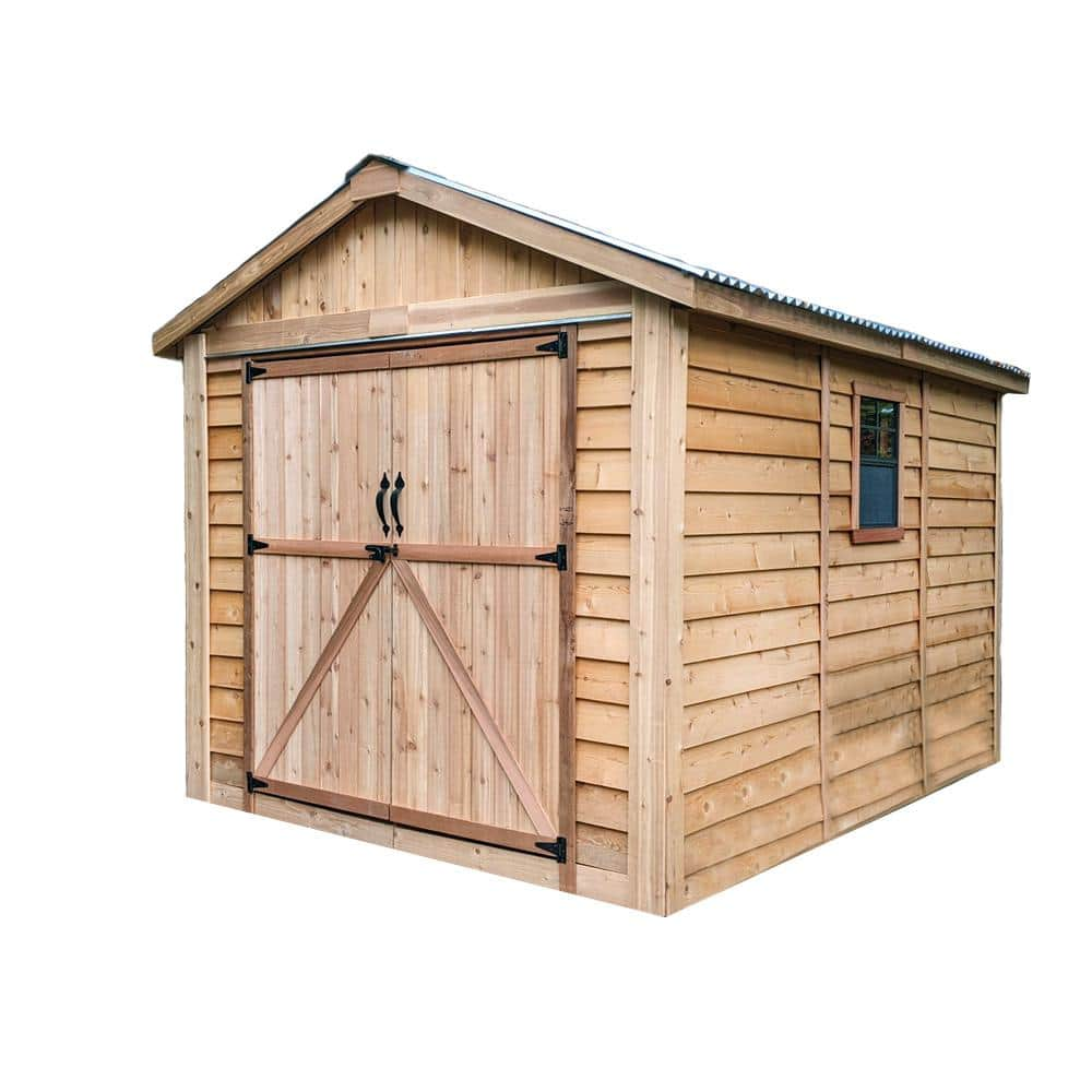 Outdoor Living Today Space Master 8 ft. W x 12 ft. D Cedar Wood Storage Shed with Metal Roof (96 sq. ft.) SM812-METAL-AK