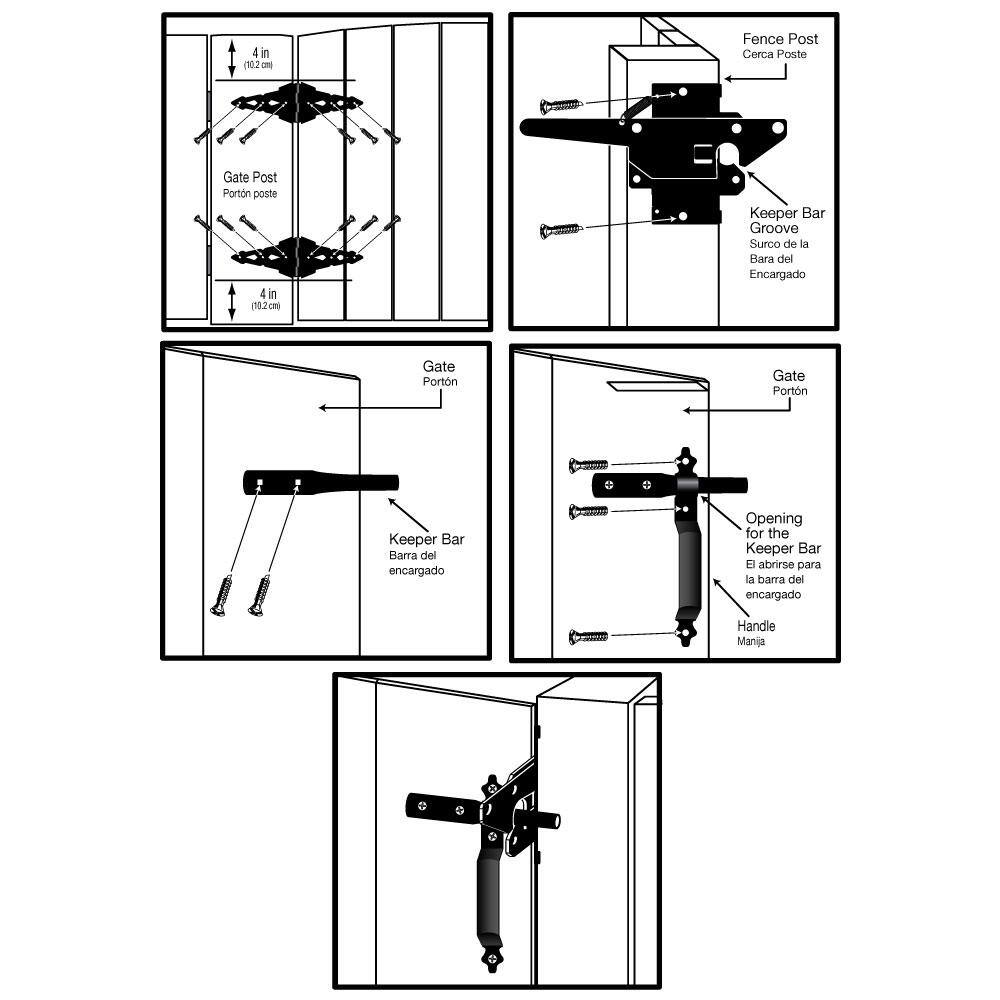 Everbilt Black Post Latch Gate Set 18101