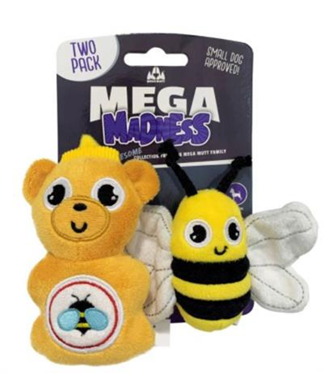 Mega Madness Honey Bee Small Dog Toys， 2 Pk.