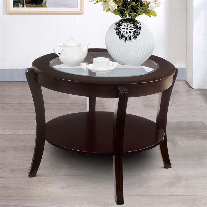 Finley Contemporary Style End Table in  Expresso Finish   Transitional   Side Tables And End Tables   by Homesquare  Houzz