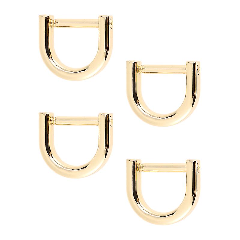 4pcs Luggage Accessories Shoulder Strap Adjustment Ring Zinc Alloy Semi-circular D Ring For Bags Golden