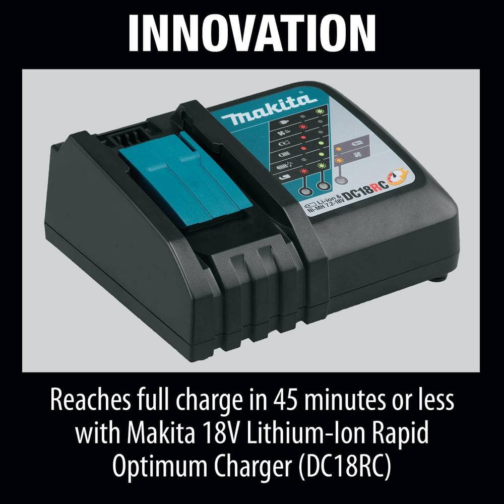 Makita 18V LXT Battery and Rapid Charger Starter Pack (5.0Ah) w/bonus 18V LXT Brushless 4-1/2 in./5 in. X-LOCK Angle Grinder BL1850BDC2XAG25