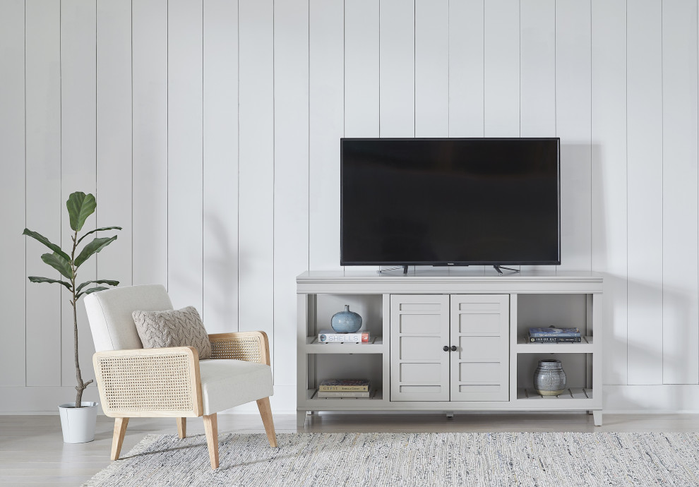 Reagan 66 quotTV Entertainment/Media Console  Dove Gray   Transitional   Entertainment Centers And Tv Stands   by Progressive Furniture  Houzz