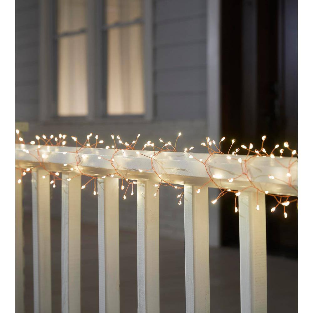 Hampton Bay OutdoorIndoor 9 ft. Battery Operated 200 Micro Bulbs LED Willow String Light SL9611