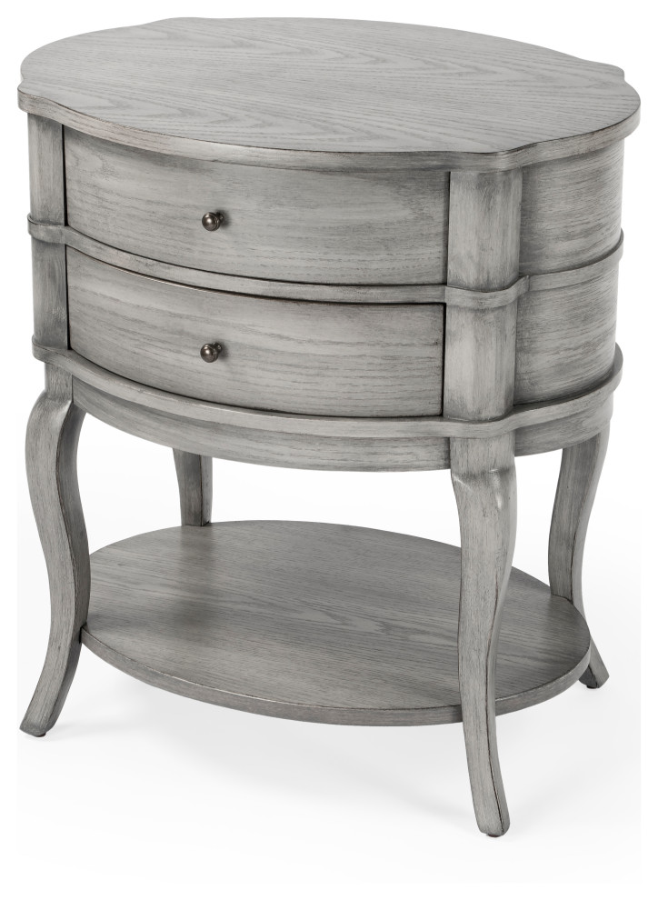 Jarvis Oval 2 Drawer Side Table   Farmhouse   Side Tables And End Tables   by HedgeApple  Houzz