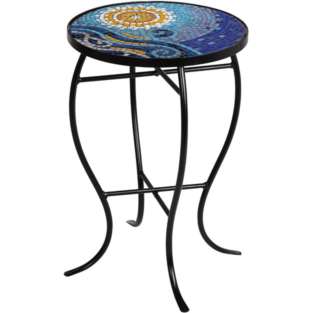 Wide Blue Ocean Mosaic Tabletop Front Porch Patio Home House