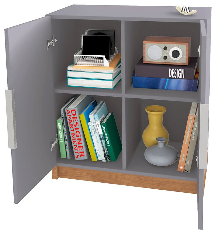 Cornelia Cabinet in White/Nature   Modern   Bookcases   by PARMA HOME  Houzz