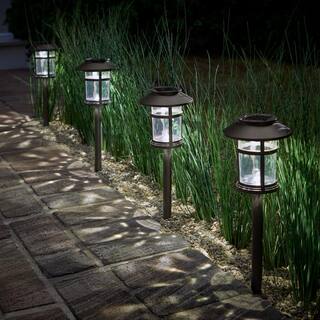 Hampton Bay Duncan Bronze Solar LED Weather Resistant Path Light 10 Lumens (4-Pack) 32300-020-4pk