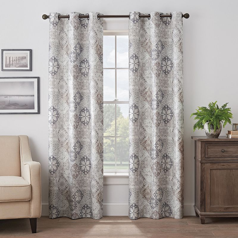 eclipse Martina Medallion Absolute Zero 100% Blackout 1-Panel Window Curtain