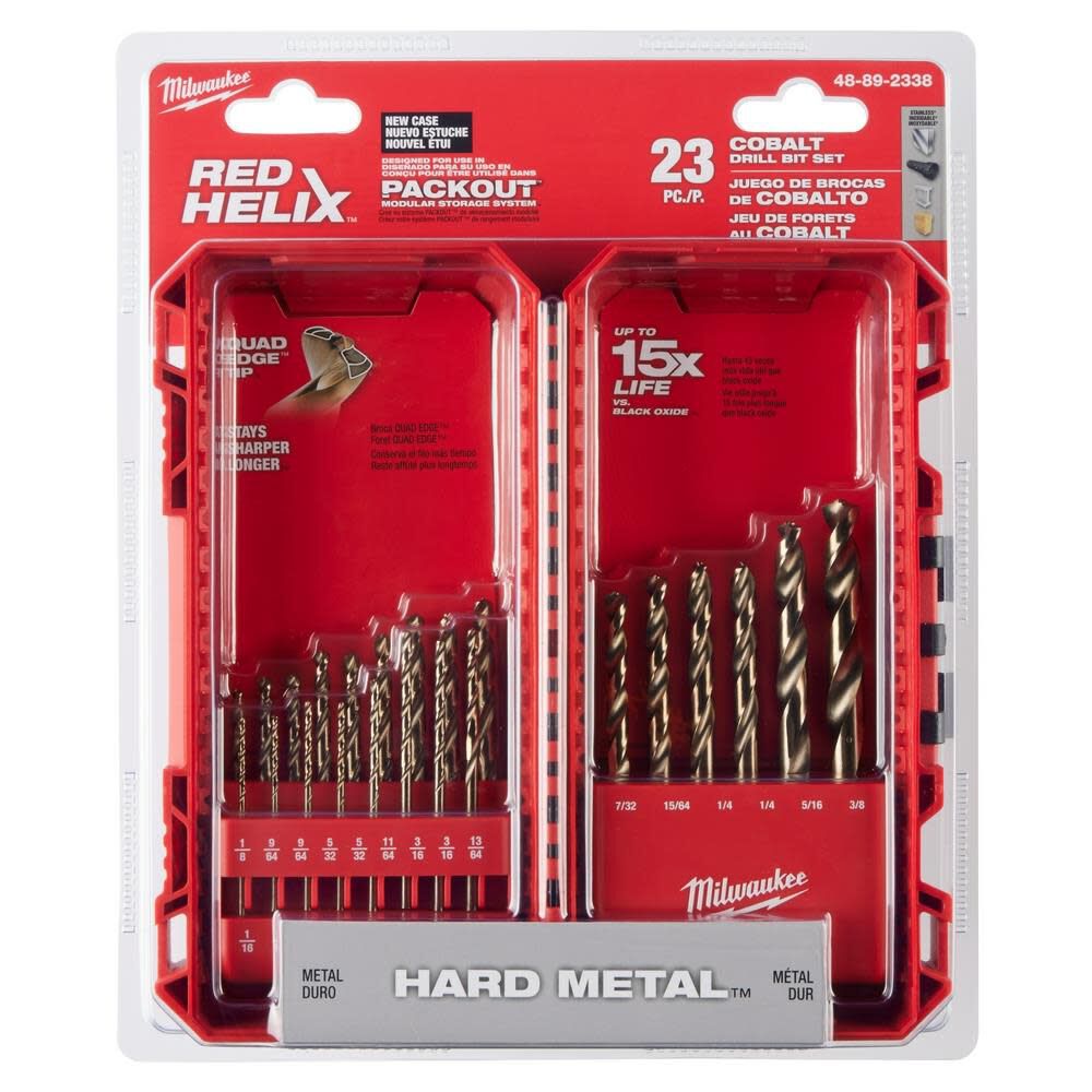 Milwaukee 23 Piece RED HELIX Cobalt Drill Bit Set 48-89-2338 from Milwaukee