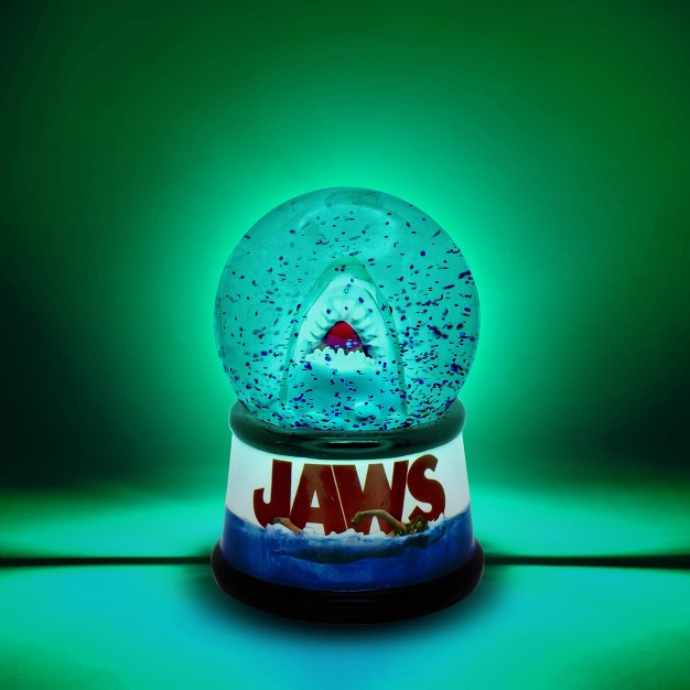 Silver Buffalo Jaws Light up Mini Snow Globe 3 Inches Tall