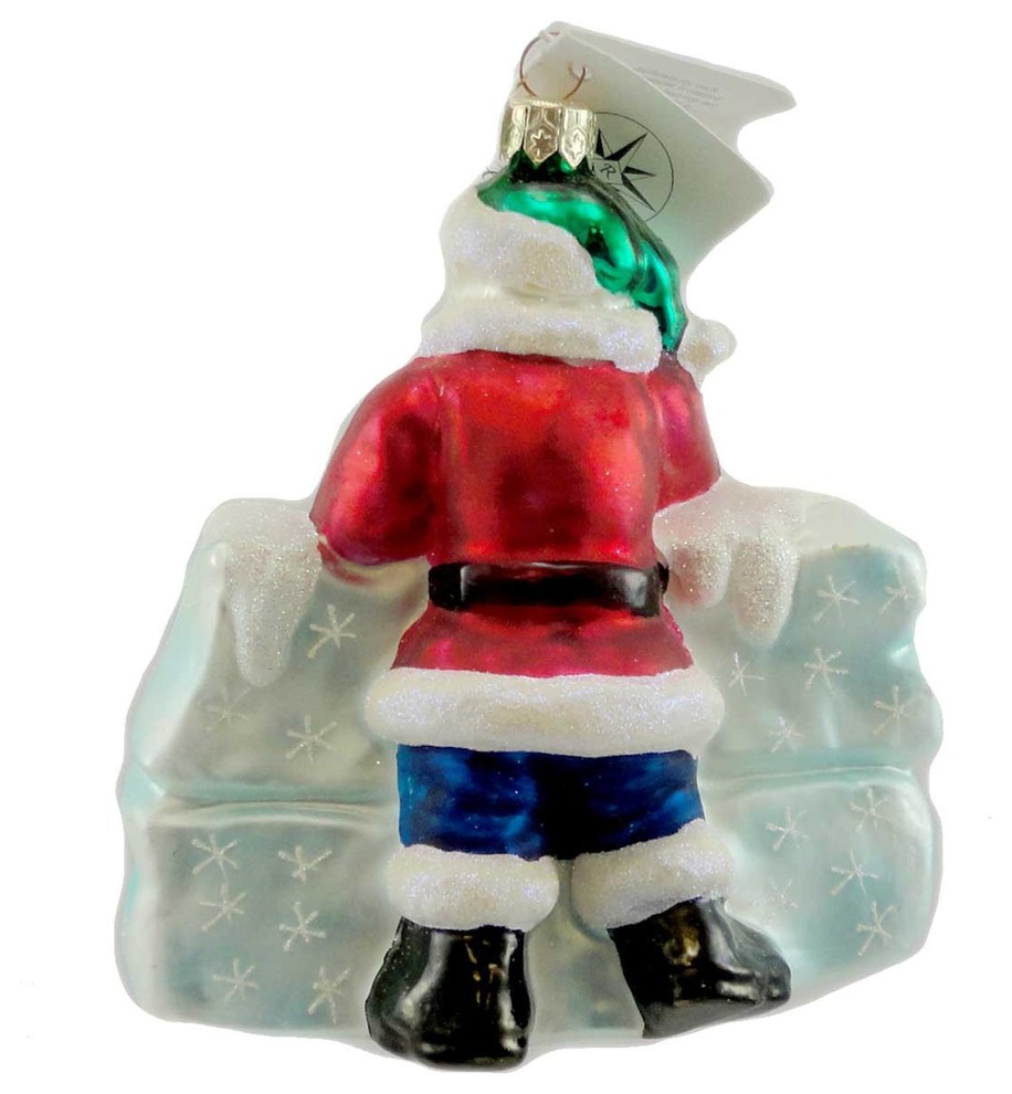 Christopher Radko Santa On Santa Glass Ornament Santa Christmas   Contemporary   Christmas Ornaments   by Story Book Kids Inc  Houzz