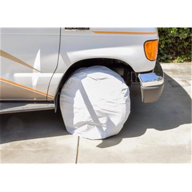 24 in. RV Wheel Cover - Whiteand#44; Set of 2