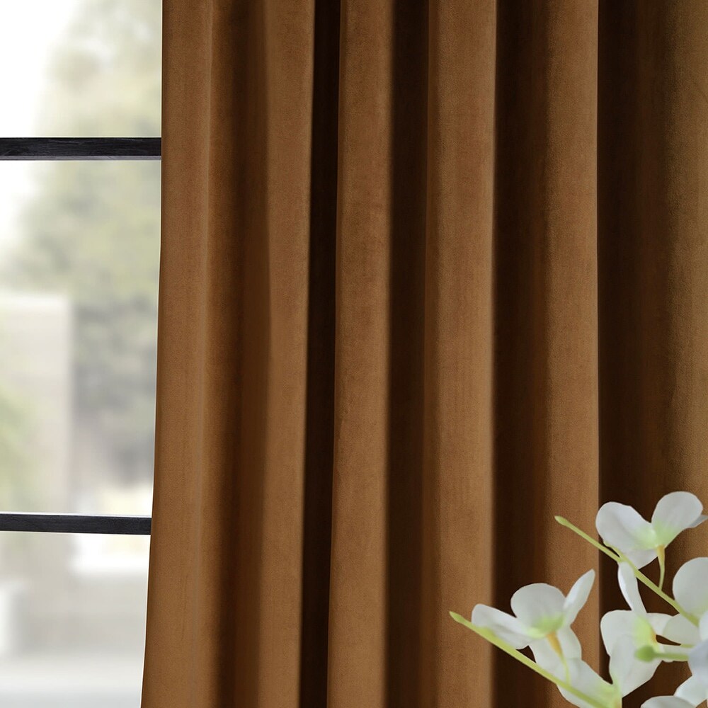 Exclusive Fabrics Signature Velvet Blackout Curtain 108 Inches Long (1 Panel)