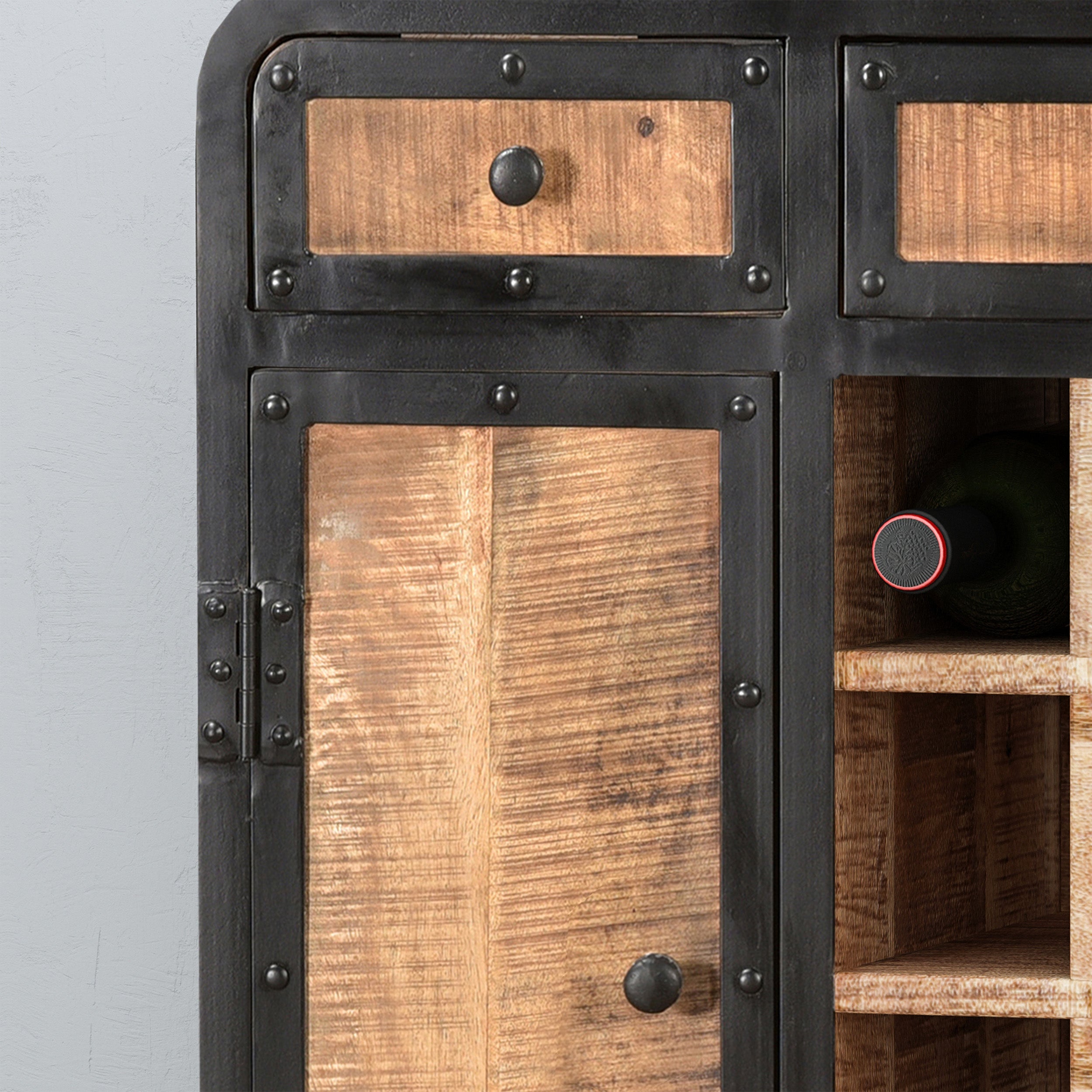 Spring Industrial Design Wine Rack Bar Cabinet