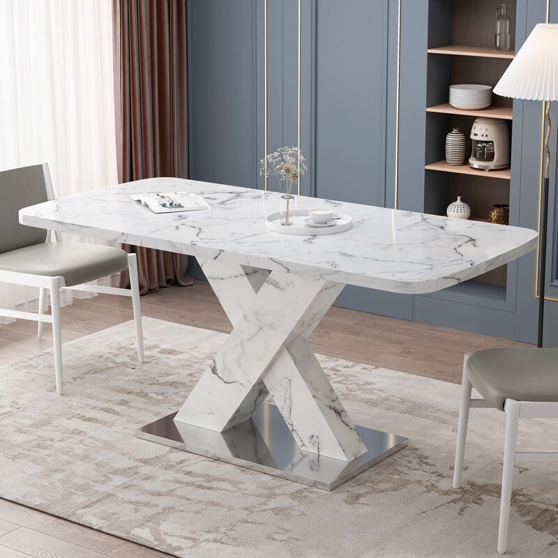 Modern X Shape Extendable Dining Table