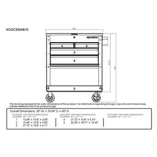 Husky 33 in. W 4-Drawer Mechanics Tool Utility Cart in Gloss Black HOUC3304B10