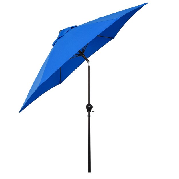 9 x27 X 9 x27 Aluminum Market Patio Umbrella With Crank Lift And Push Button Tilt Pacific Blue Astella