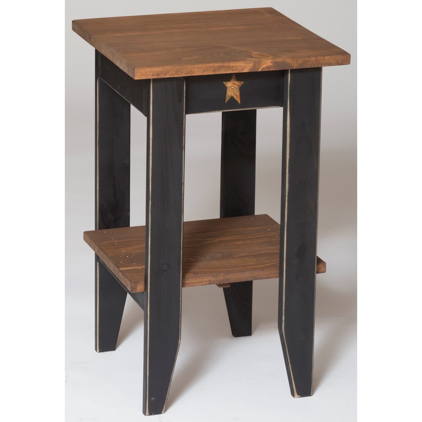 Farmhouse Square End Table with Shelf