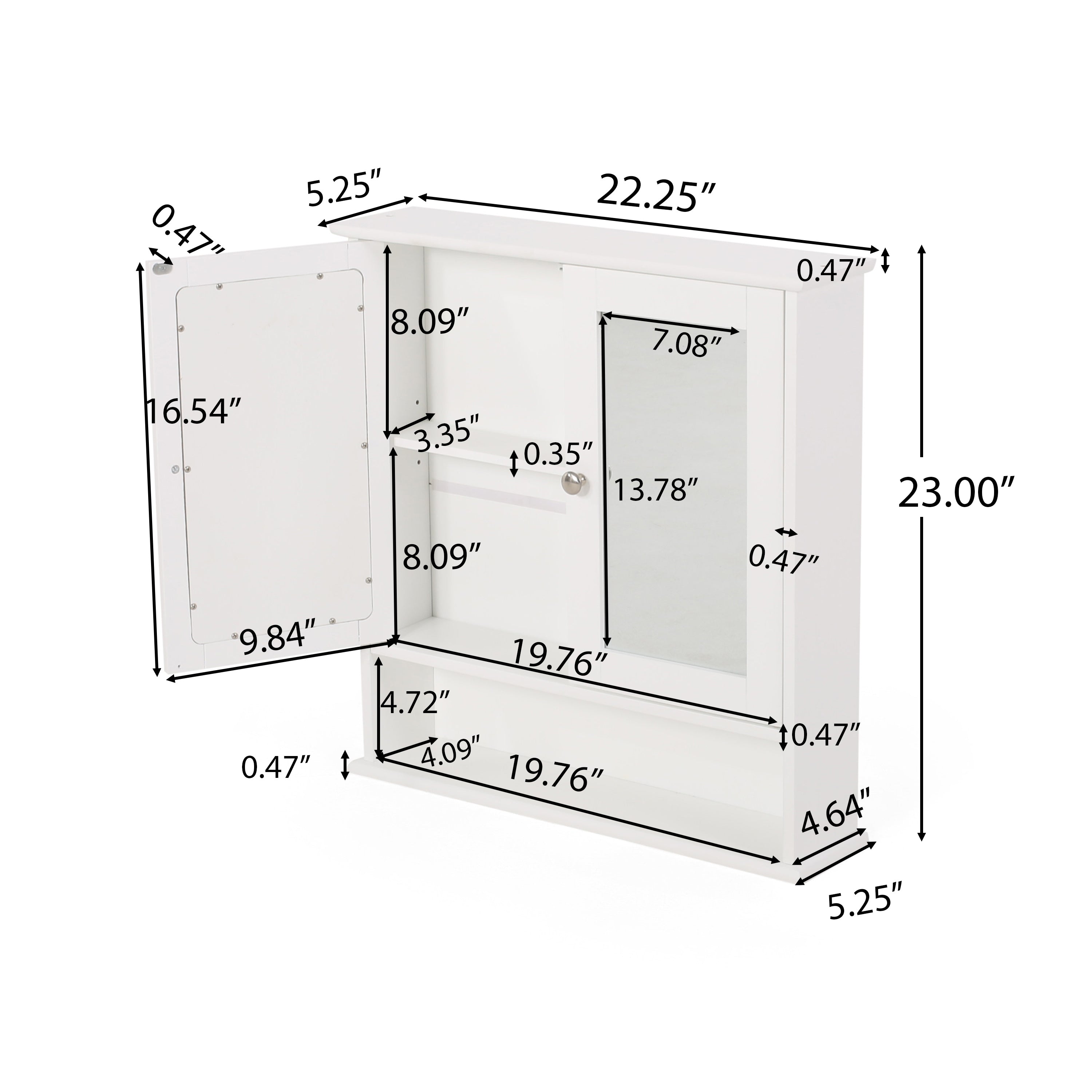 Dillyn Contemporary 2 Door Mirror Medicine Cabinet